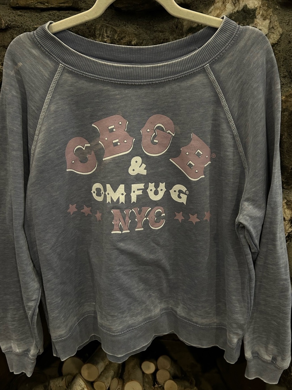CBGB Recycled Karma Lightweight Graphic Sweatshirt sz S BNWOT Oversized Fit